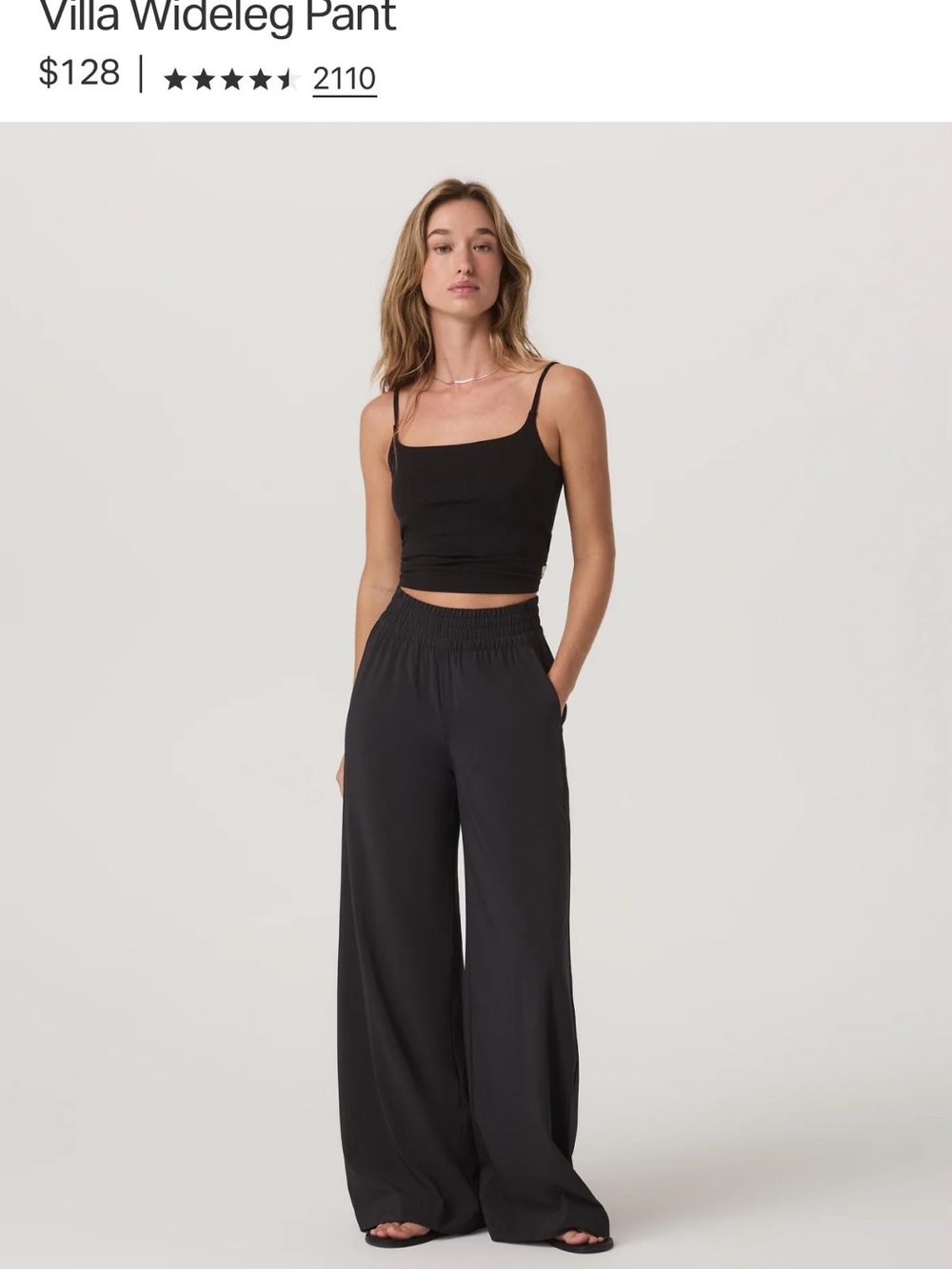 Vuori women’s Villa Black Wide-Leg Pant ~ Size Large